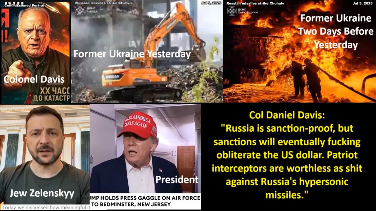 Col Daniel Davis: "Russia is sanction-proof, but sanctions will eventually fucking obliterate the US dollar. Patriot interceptors are worthless as shit against Russia's hypersonic missiles." 7.5.2025
