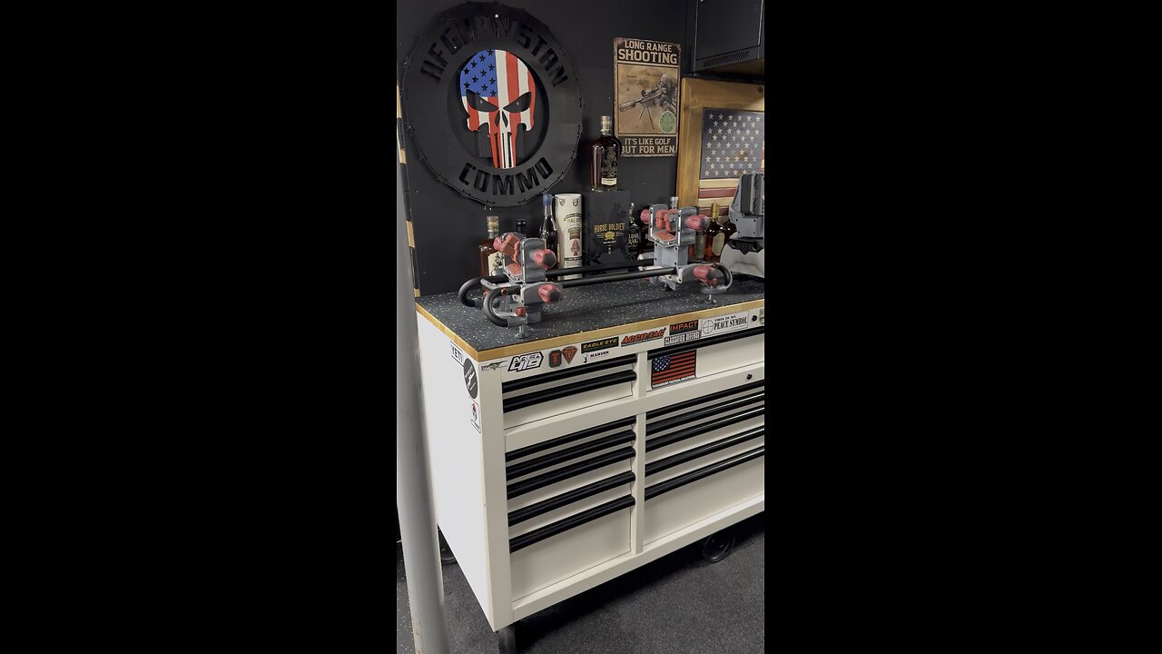 Welcome to the war room where rifles get pampered, custom rigs come to life and bourbon gets sipped