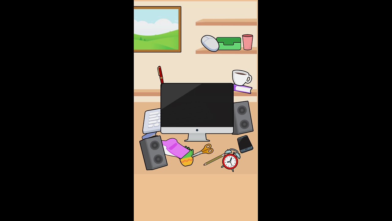 pc desk organizing