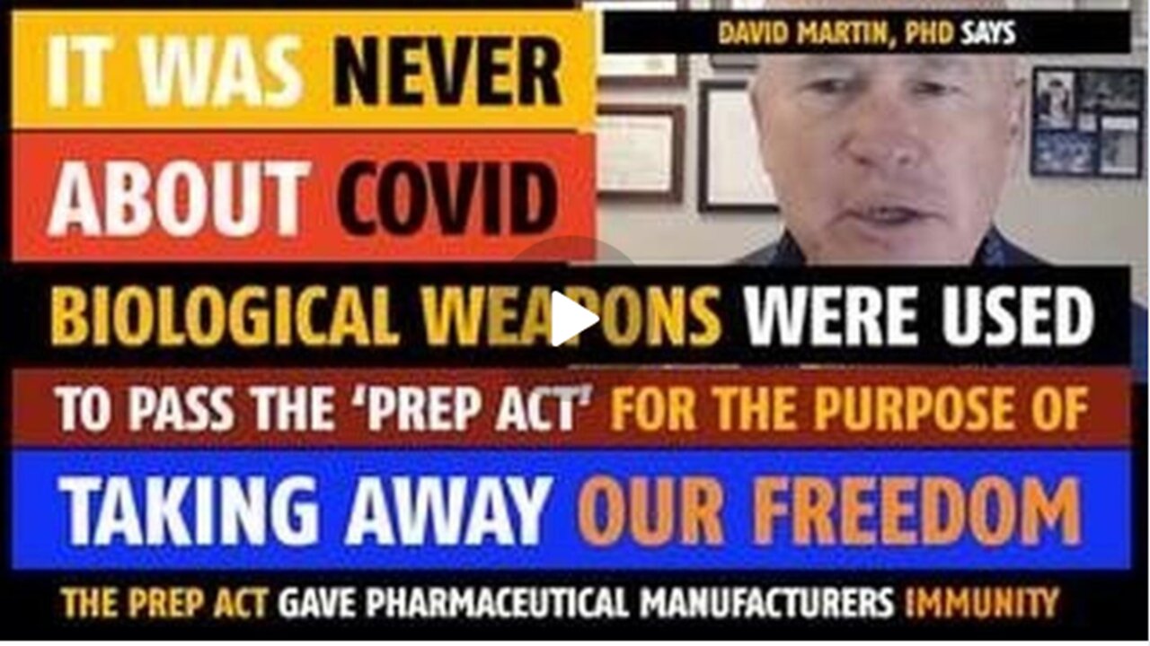 It was Never about COVID| Biological Weapons were Used to Take away our Freedom| David Martin, PhD