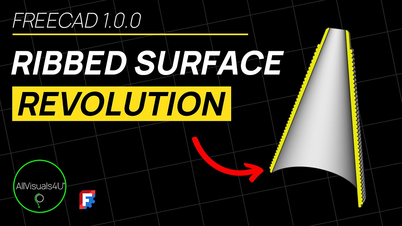 ⏱ TIMELAPSE 🥓 FreeCAD Ribbed Surface - FreeCAD Revolve - FreeCAD Sketcher - FreeCAD Pattern Sketch