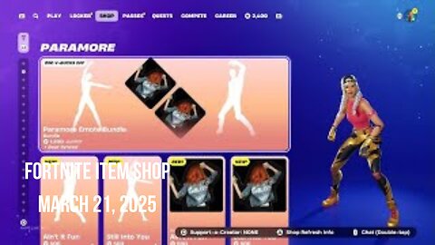 Fortnite Item Shop|March 21, 2025(*New* Paramore Emote Bundle)