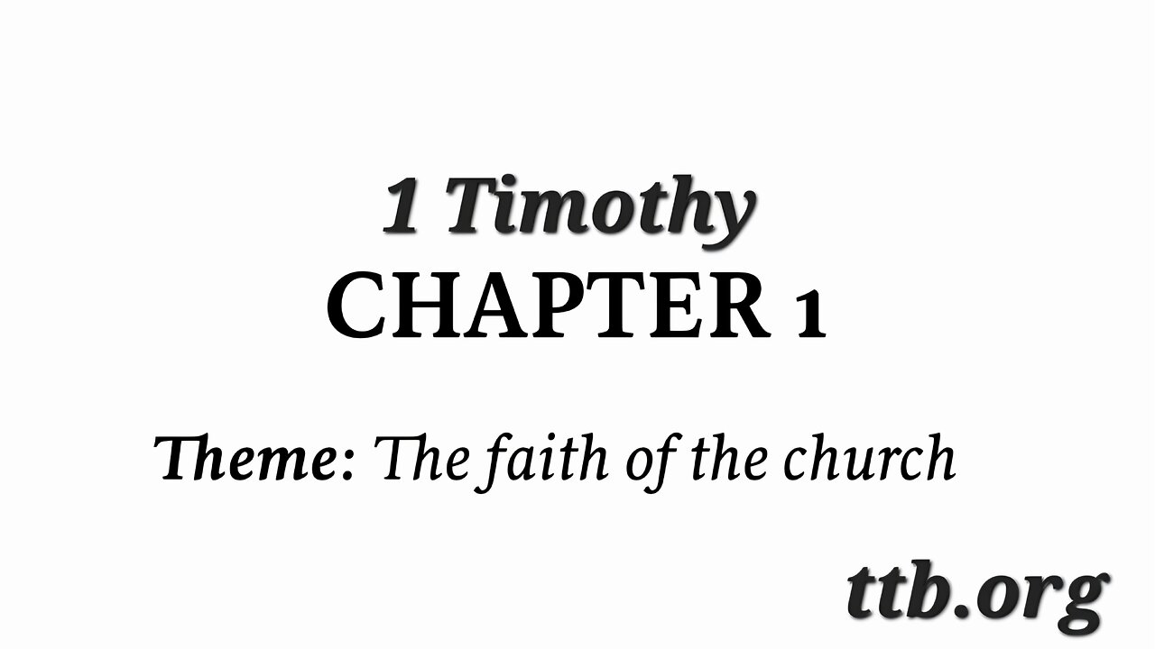 1 Timothy Chapter 1 (Bible Study)