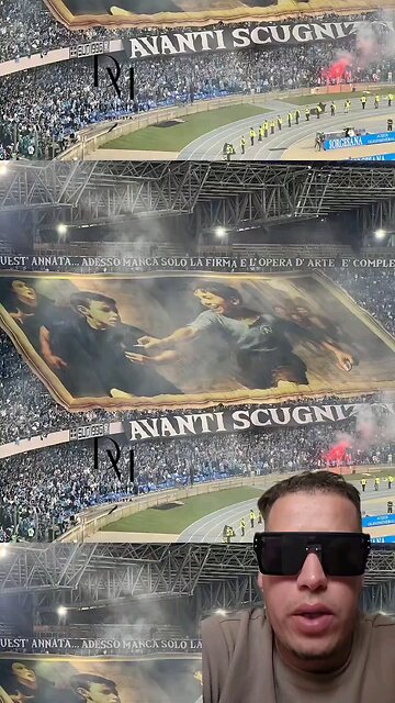 #قصة تيفو جماهير #نابولي أمام كالياري ⚪️🔵 "Avanti Scugnizzi " #shorts