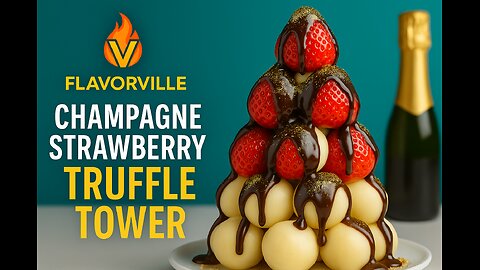 Champagne Strawberry Truffle Tower – FlavorVille Viral Finale 🍓🍾🍫✨