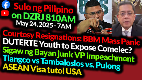 DUTERTE Youth to Expose Comelec | Tiangco vs Tamba vs. Pulong | Sulo Ng Pilipino Sat 7AM DZRJ810AM
