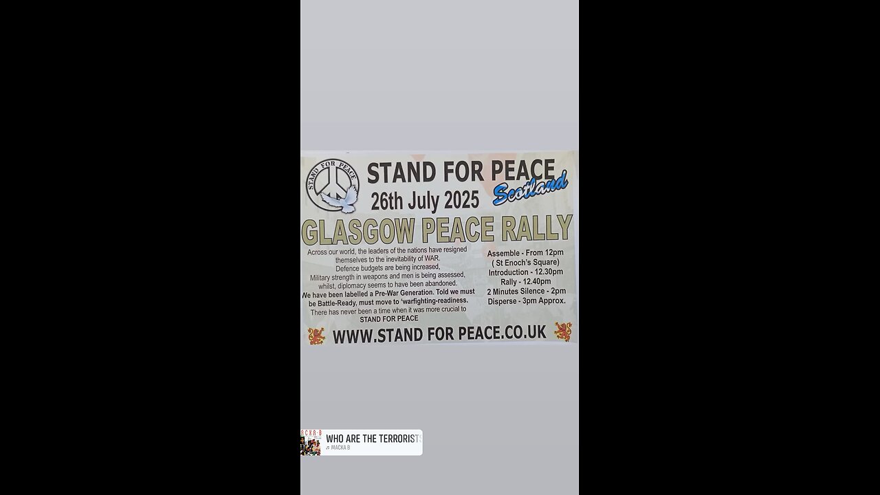 STAND FOR PEACE, 26 JULY, GLASGOW