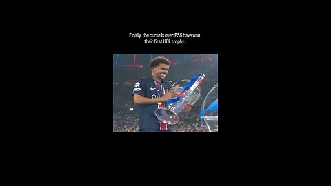 for the first time PSG holding the trophy