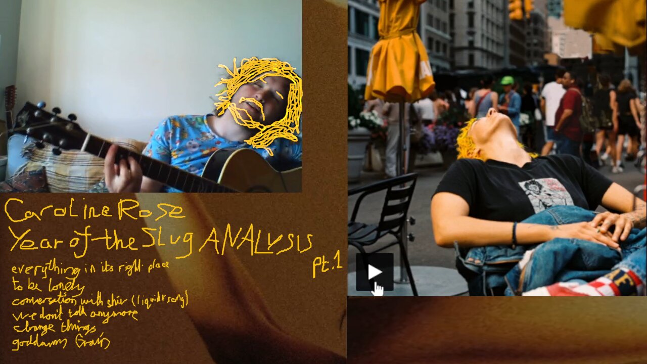 Analysis of Caroline Rose's year of the slug album pt.1 (streamed 2025/04/29)