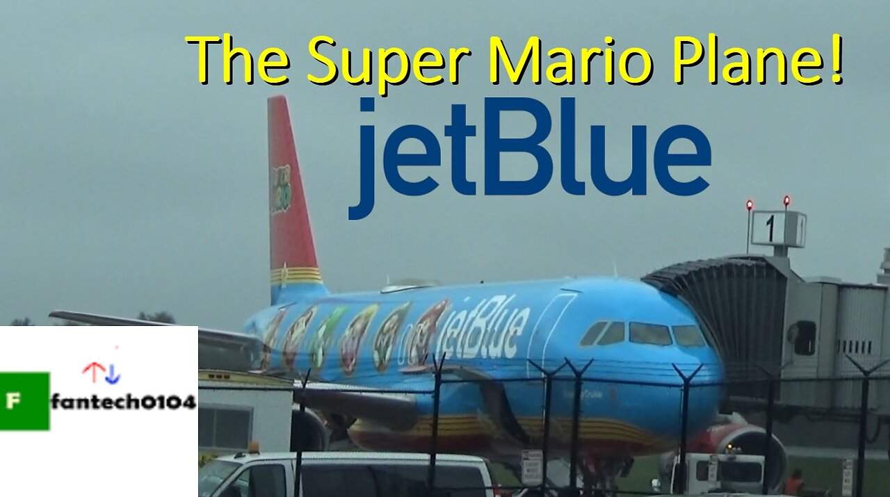 JetBlue Airways Airbus A320-232 01927 with the Super Mario Bros livery at HPN!