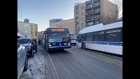 Am On the Q58 Nova LFS MTA Citybus with Snow Chain In 6:00 Am