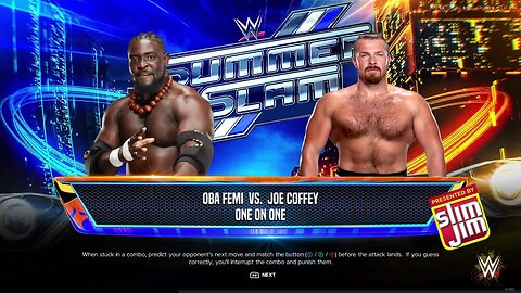 WWE 2k24 Oba Femi vs Joe Coffey
