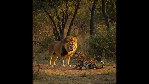 Wildlife Animals - Safari Moments - Forest - Lion Vs Leopard: The Ultimate Forest Showdown