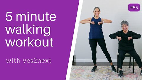 5 minute Indoor Walking Workout Seniors, Beginners