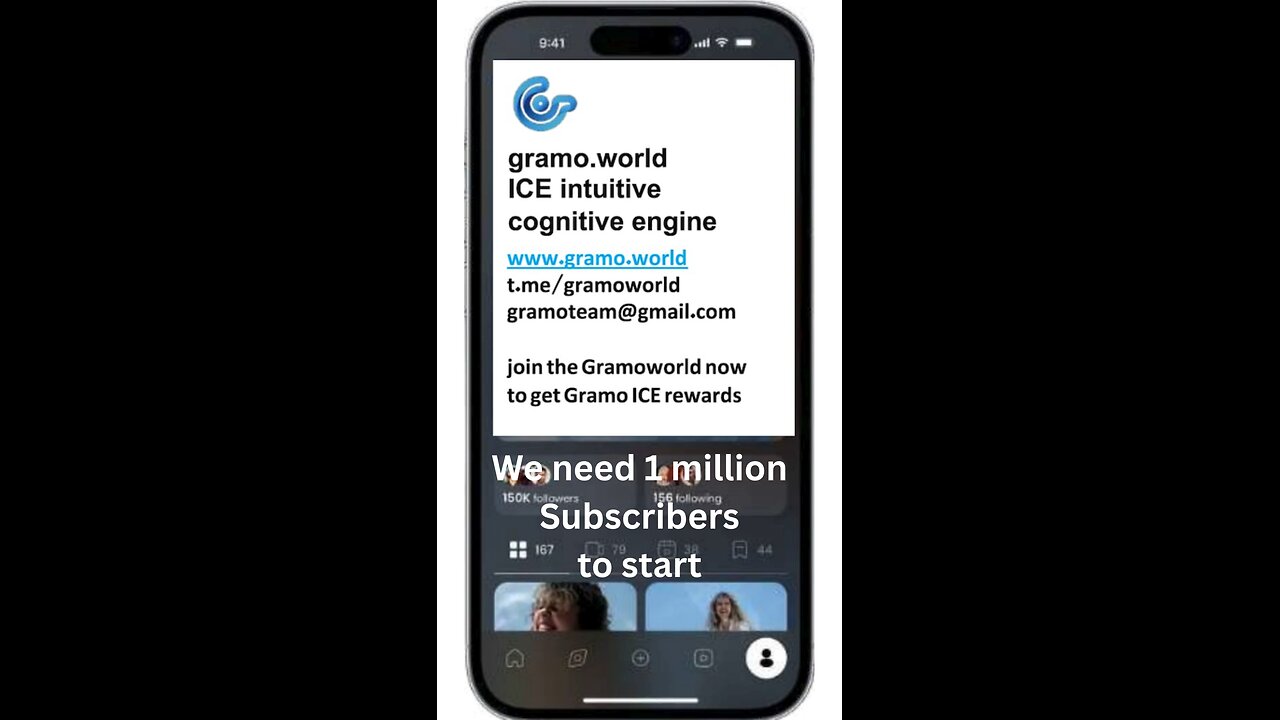 https://www.gramo.world/ We need 1 million subscribers to start