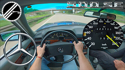 Mercedes-Benz 500 SE W126 | 231 PS | Top Speed Drive German Autobahn No Speed Limit POV