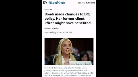 Pam Bondi Jeffrey Epstein List Pfizer