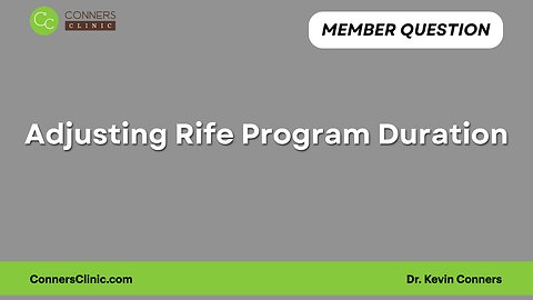 Adjusting Rife Program Duration