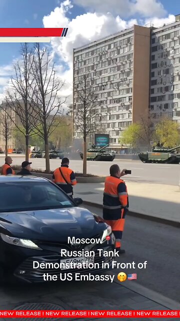 Russian Tank Convoy in front of the US Embassy. 🙂‍↕️🥹 #usa #russian #moscow