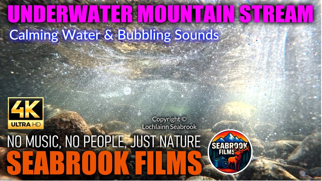 Underwater Mountain Stream: Calming Water and Bubbling Sounds