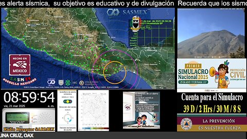 SISMO Magnitud 4.1 Loc 48 km al ESTE de CRUCECITA, OAX 21/03/25 08:59:13 #noameritoalerta