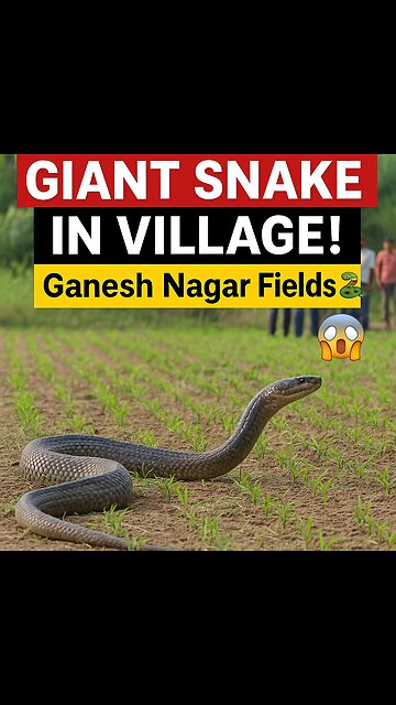 "Giant Snake Discovered in Ganesh Nagar Fields – Villagers Terrified!" 🐍😬