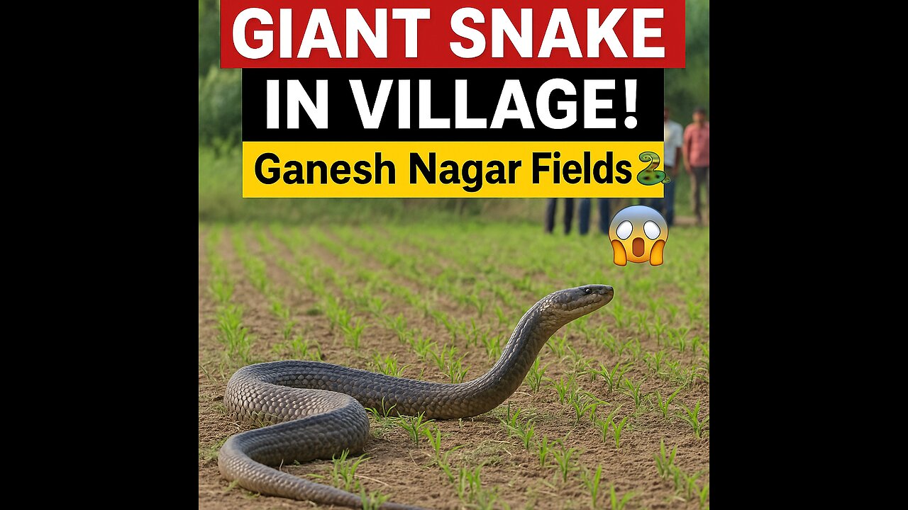 "Giant Snake Discovered in Ganesh Nagar Fields – Villagers Terrified!" 🐍😬