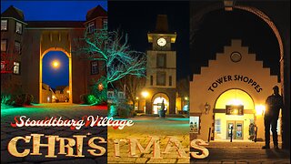 Stoudtburg Village on Christmas night / Ephrata Cloister lit by candlelight. (4k 50 fps)