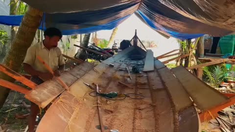 Boat_Making__പുറത്തൂരിലെ_വലിയ_കെട്ടുവള്ള_നിർമ്മാണം___canoe_construction__kettuvallam