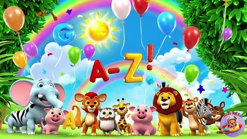 The ABCs song A–Z 🐶🦁 | Learn Alphabet with Cute Animals | Nursery Rhyme for Kids