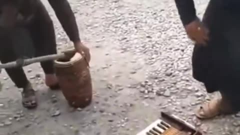 Muslims destroy musical instruments because Allah does not like music.