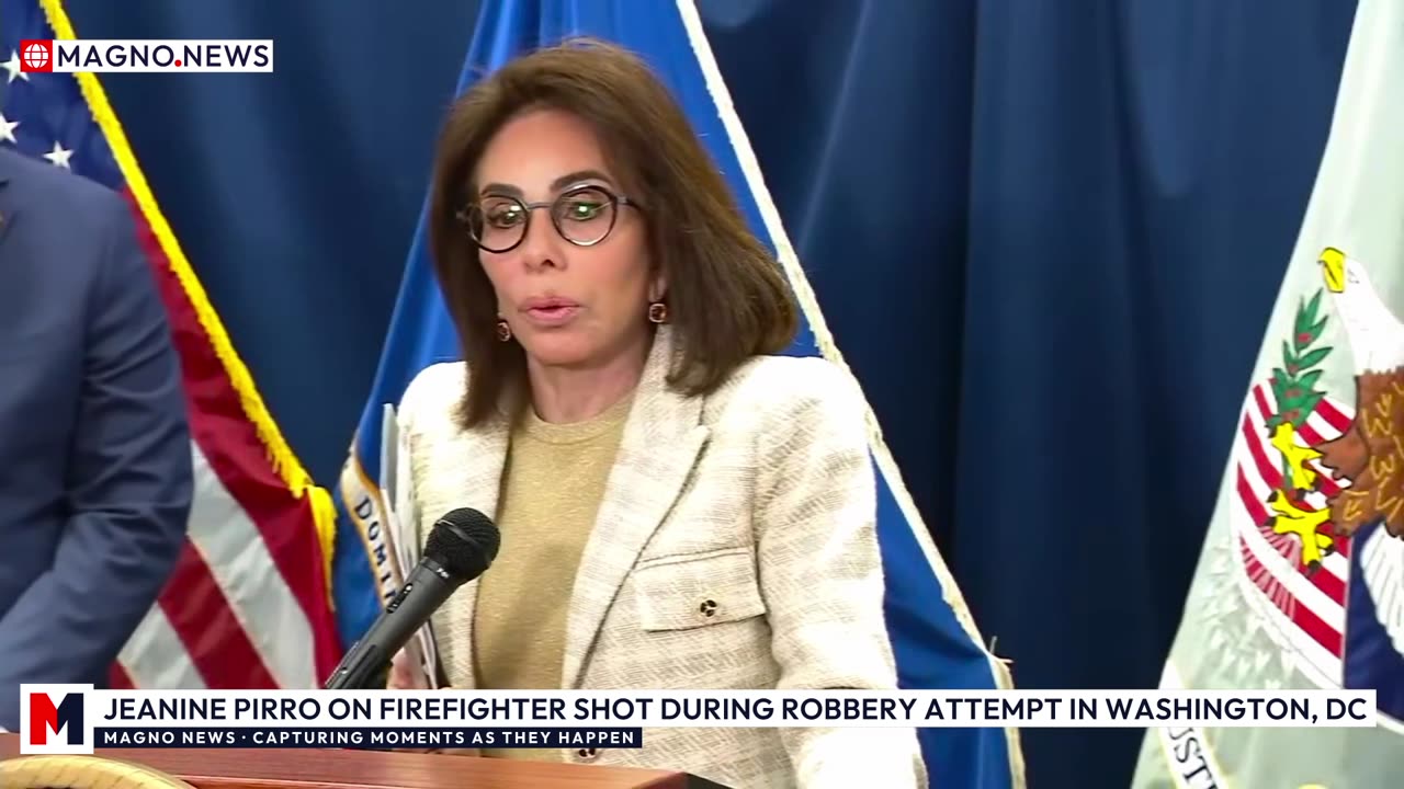 🇺🇸 Jeanine Pirro Briefing on Firefighter Shot During Robbery Attempt in Washington, DC [LIVE]