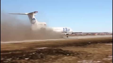 Tupolev Tu-154M on the Smyslyaevka airfield runway