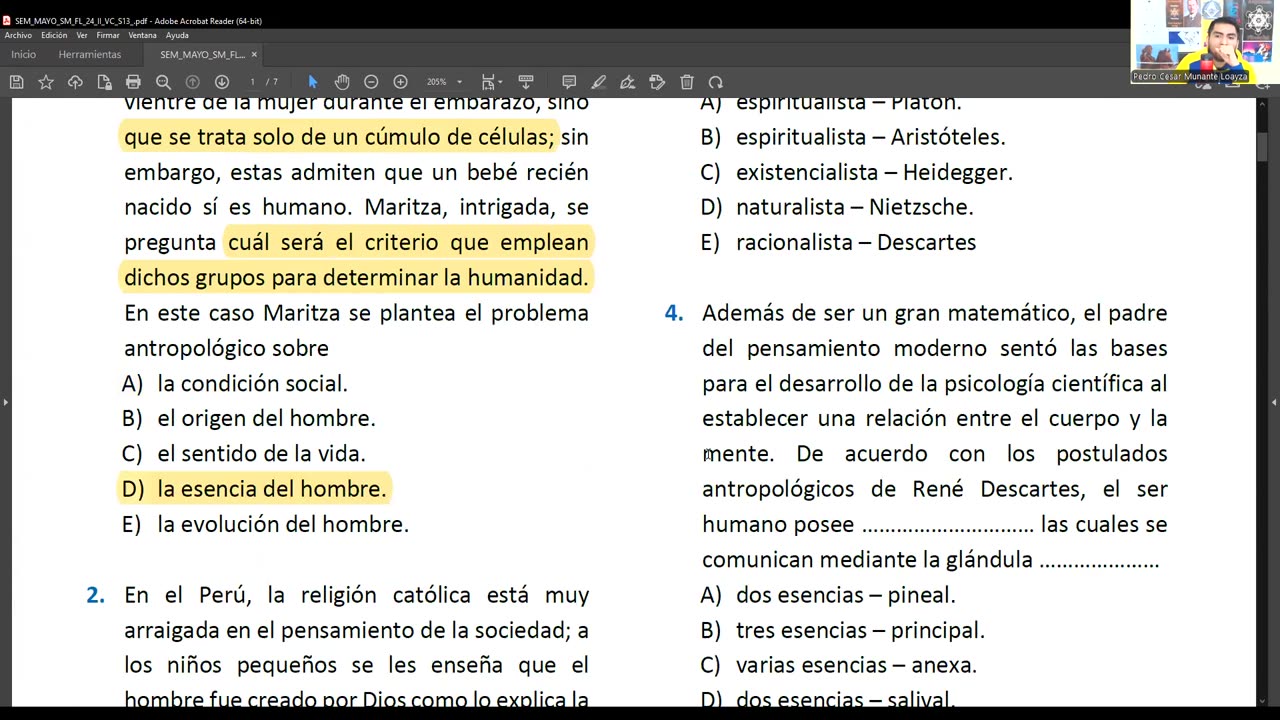 VONEX SEMESTRAL 2024 | Semana 13 | Filosofía