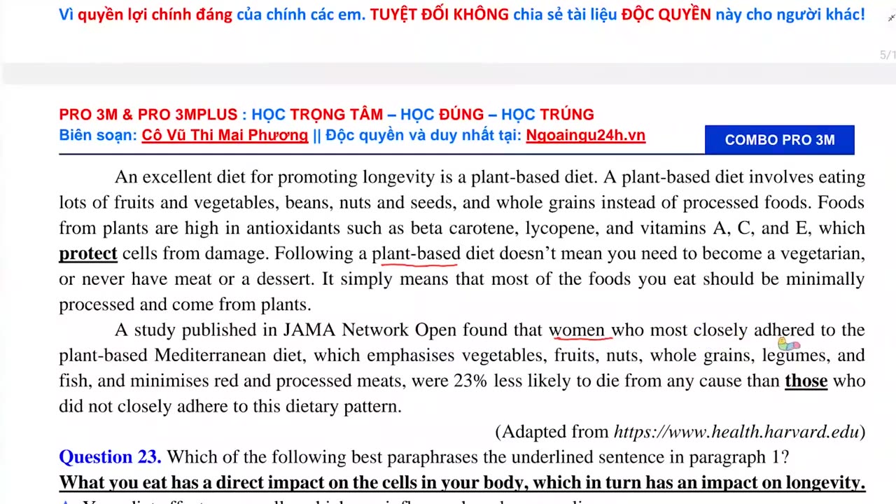 Phát triển đề thi minh họa THPT 2025 Đề số 06