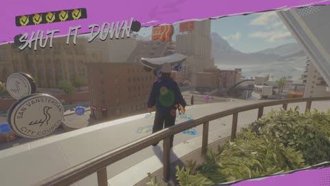 skate._Caveman, manual across the bridge, land on platform