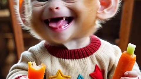 little monkey baby ko khana nehi mila🥹🥹