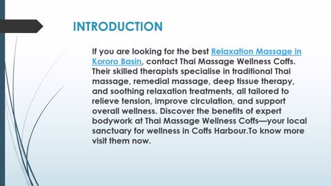 The best Relaxation Massage in Kororo Basin.