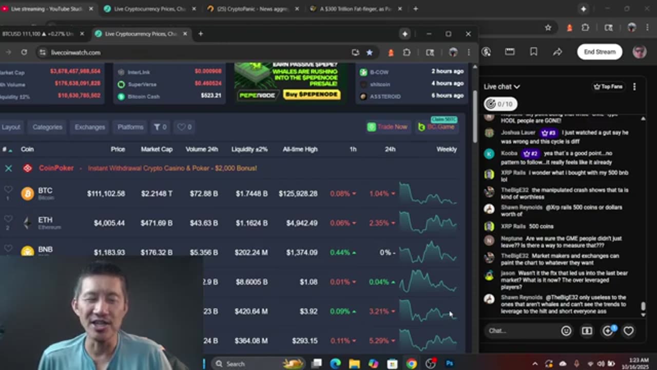 $300 Trillion Crypto Glitch freezes trades. New Crypto Alt Coin Timeline.