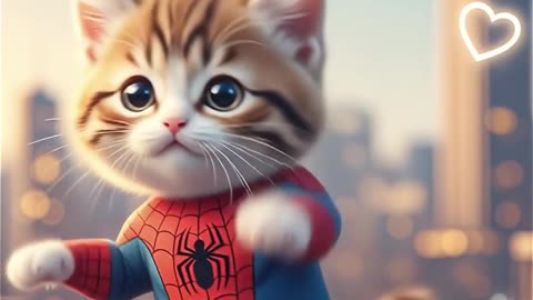 Spider-Cat to the Rescue! 🕷️😺 | Cute Cat in Spider-Man Costume #Shorts #CuteCats #SpiderCat #cat