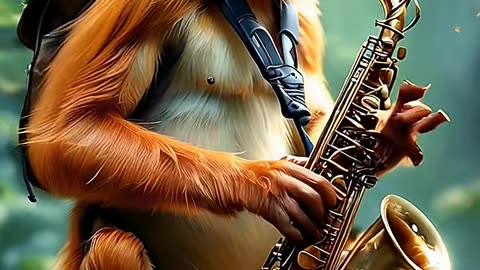 MACACO SAX #ia #monkey #saxophone #music #gospelmusic