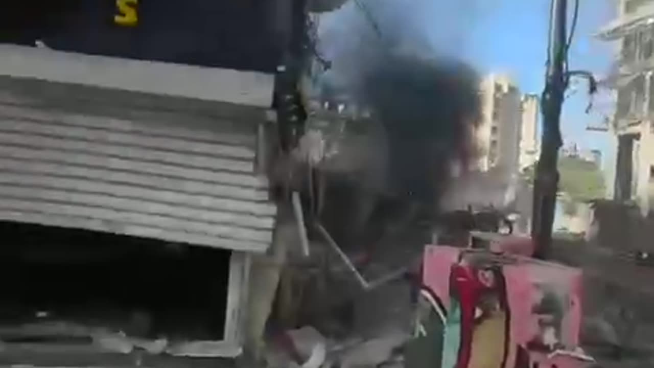 Extensive destruction in the central region after one of the missiles fell