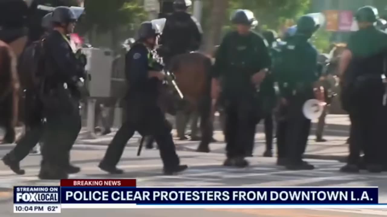 Day 2 of LA Curfew and Protests Erupt in Downey.