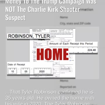 Fact Check: Tyler Robinson In St. George, UT Who Donated Money To Trump Was NOT Charlie Kirk Shooter