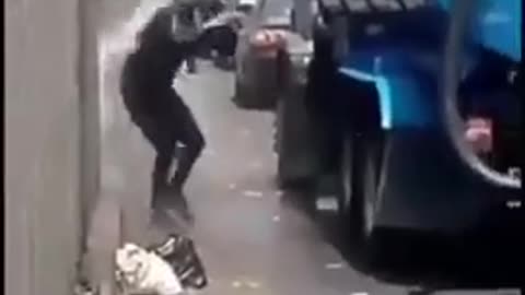 Never Piss in Public or Else get the Water Cannon