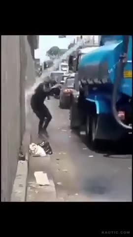 Never Piss in Public or Else get the Water Cannon