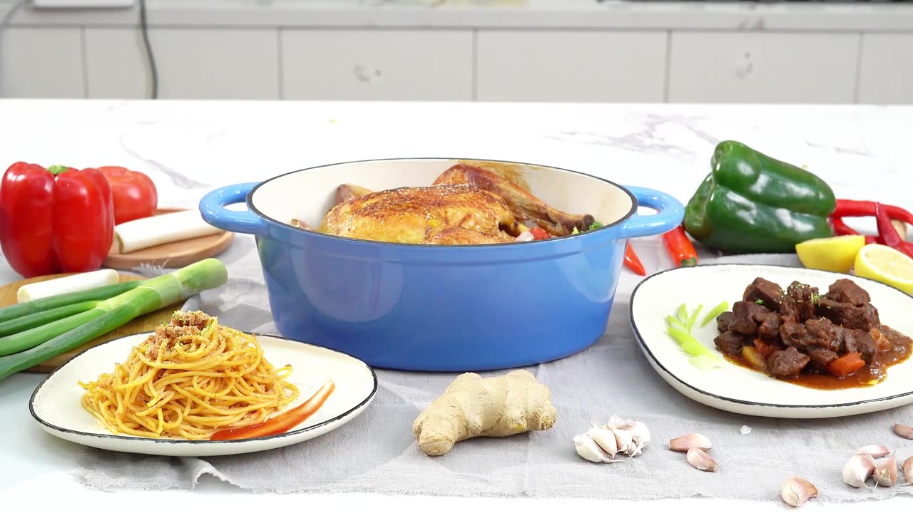 Cast Iron Dutch Oven] Cast Iron Dutch Oven Pot with Lid - Non-stick check description