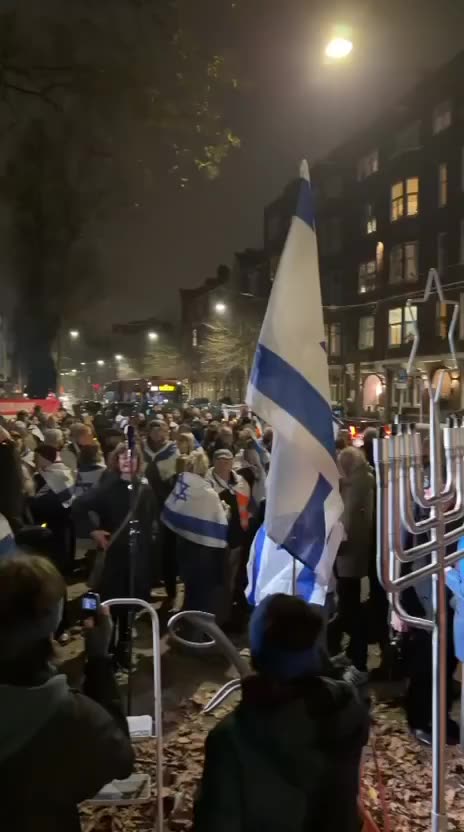 Pro Israel demonstration in Amsterdam near the Concert building where the Jewish community