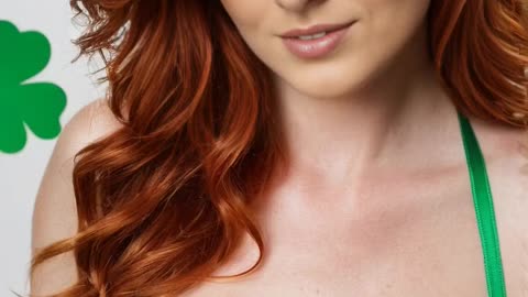 Ginger the Sensual Green Red Lass for St. Patrick's Day #stpatricksday #suno #ginger