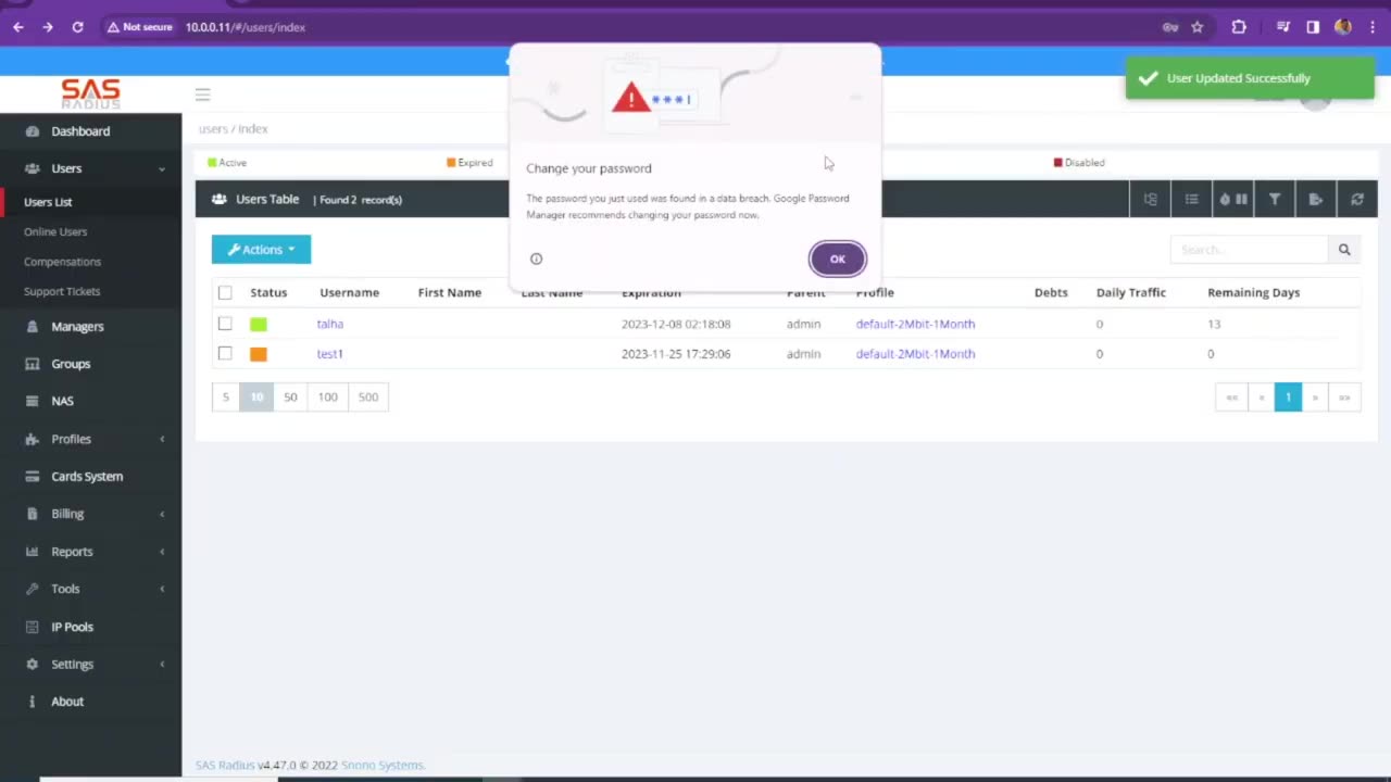 Create, Edit and Manage USERS in SAS4 Radius Manager